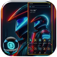 Neon Bike Rider Theme