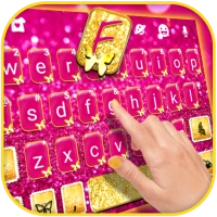 Pink Gold Glitter Keyboard Bac