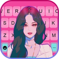 Pink Kpop Girl Keyboard Backgr