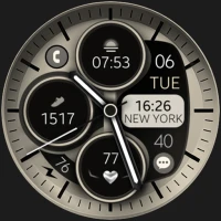 Modern Beige Analog Watch Face