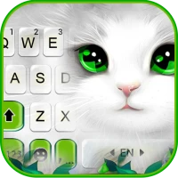 White Cute Cat Keyboard Theme