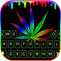 Neon Drip Weed Keyboard Backgr