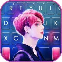 Pink Kpop Boy Keyboard Backgro