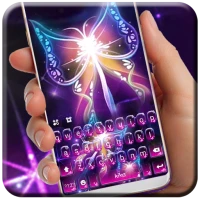 Neon Butterfly Keyboard Theme
