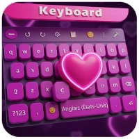 Neon Heart Love Keyboard Theme