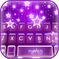 Neon Purple Stars Keyboard Bac