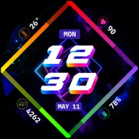 Neon Galaxy Watch Face GTG7