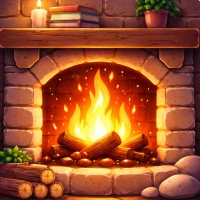 Burning Fireplace & Campfire