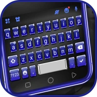 3d Blue Tech Keyboard Theme