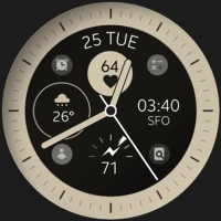 Simple Beige Analog Watch Face