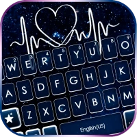 Dark Blue Heartbeat Keyboard T
