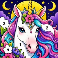 Creepy Unicorn Color by Number