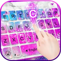 Silver Glitter Galaxy Keyboard