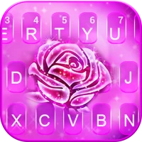 Neon Glitter Rose Keyboard The