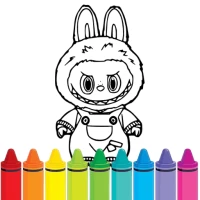 Kawai Labubu Coloring Pages