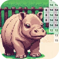 Hippo Moodeng: Color by Number