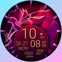 PW55 Digital Flower Watch Face