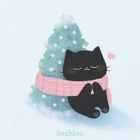 White Christmas with cat theme